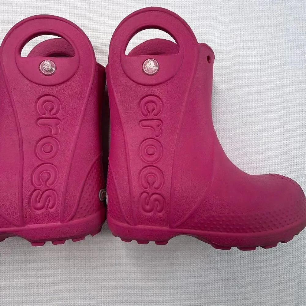 CROCS Handle It Rain Boots Child Kid 7 Pink with Moana